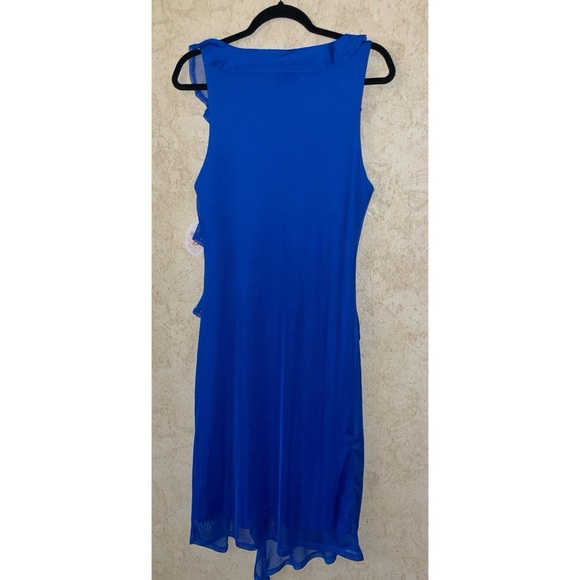 Harlow & Rose Womens Sleeveless Midi Dress with Ruffle Slit - Picture 5 of 8